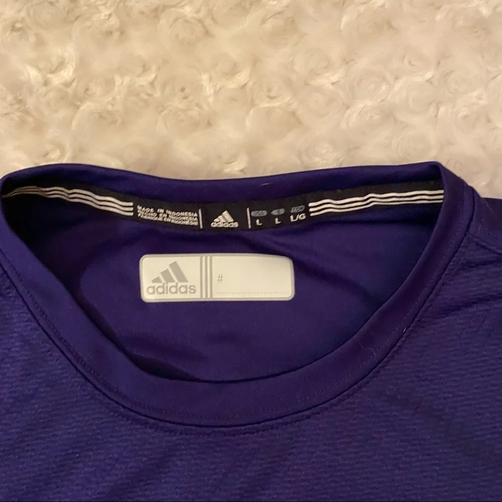 NWOT ADIDAS BRAND Mens Purple ClimaCool Utility Activewear Short Sleeve T Shirt - Picture 2 of 5